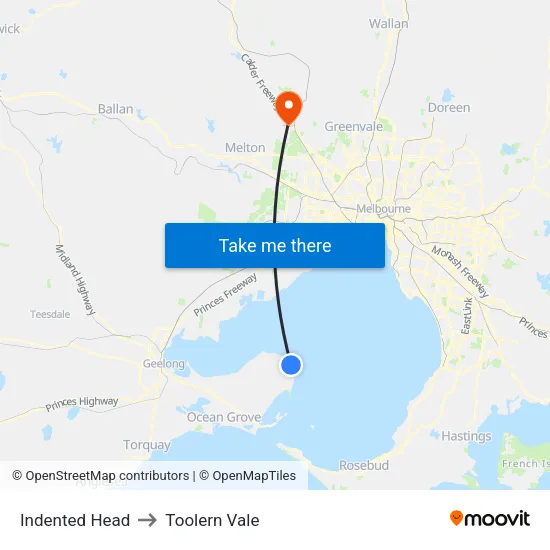 Indented Head to Toolern Vale map