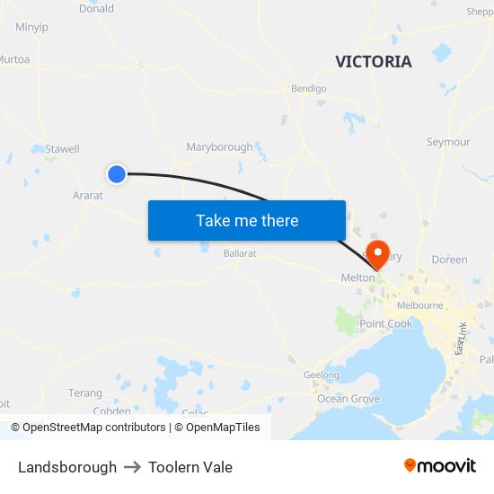 Landsborough to Toolern Vale map