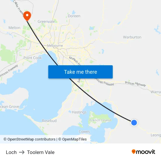 Loch to Toolern Vale map