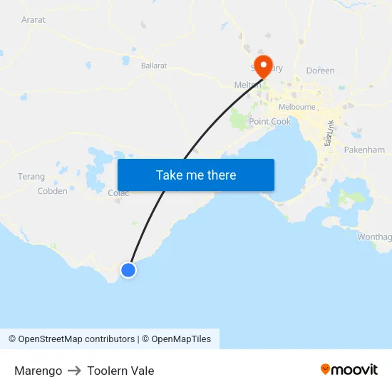 Marengo to Toolern Vale map