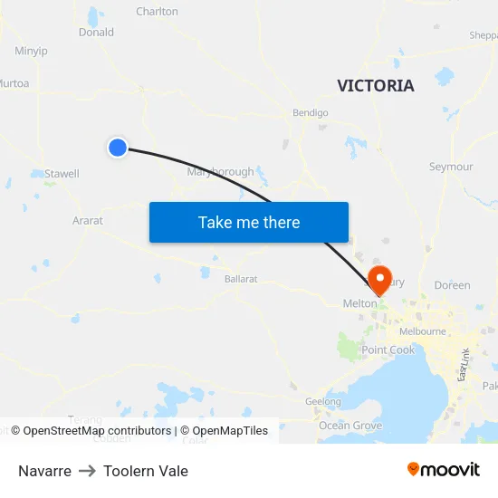 Navarre to Toolern Vale map