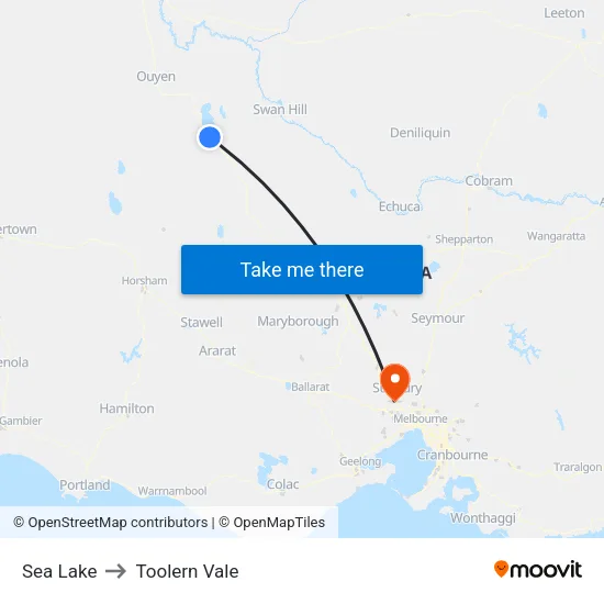 Sea Lake to Toolern Vale map