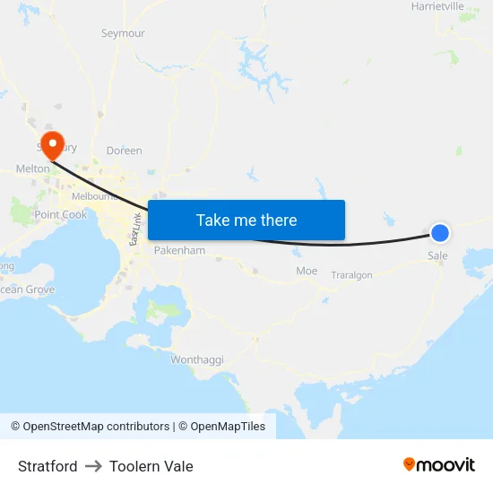Stratford to Toolern Vale map