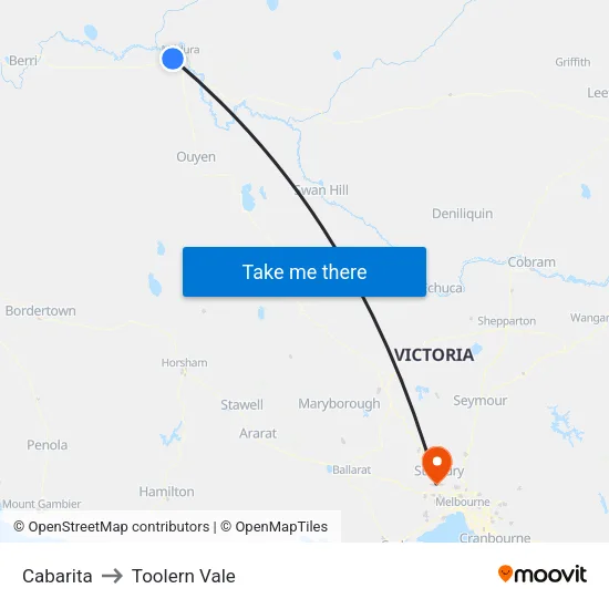 Cabarita to Toolern Vale map