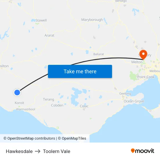 Hawkesdale to Toolern Vale map