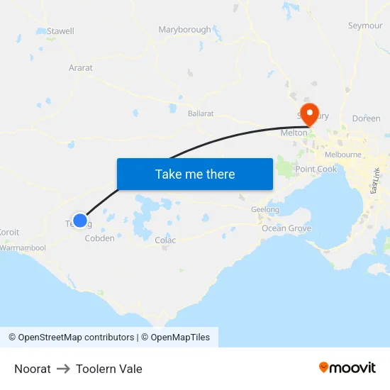 Noorat to Toolern Vale map