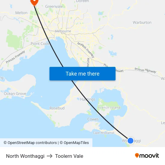 North Wonthaggi to Toolern Vale map