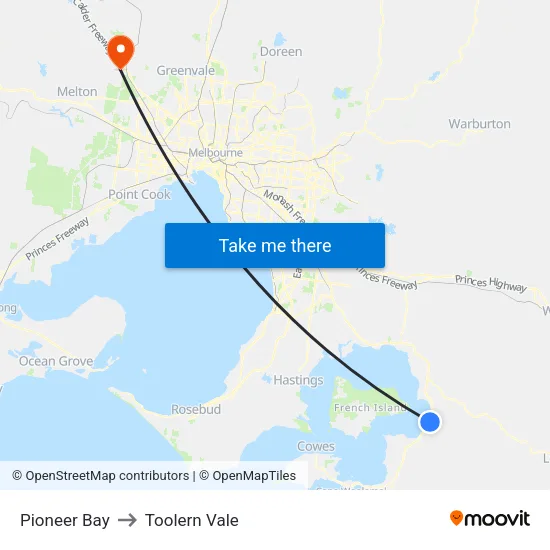Pioneer Bay to Toolern Vale map