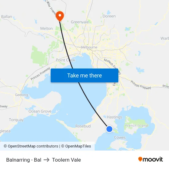 Balnarring - Bal to Toolern Vale map