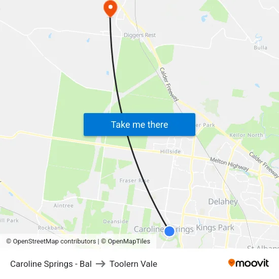 Caroline Springs - Bal to Toolern Vale map