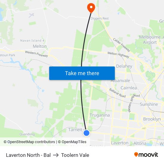 Laverton North - Bal to Toolern Vale map