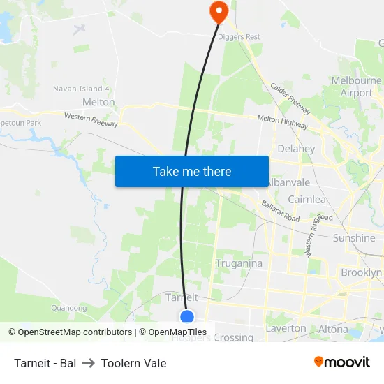 Tarneit - Bal to Toolern Vale map