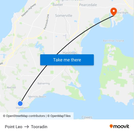Point Leo to Tooradin map