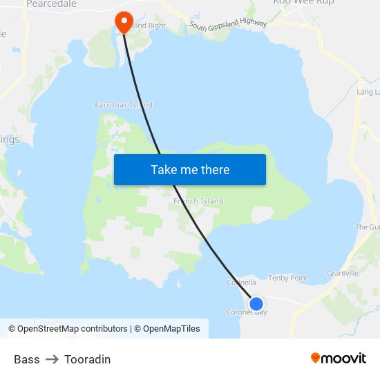 Bass to Tooradin map