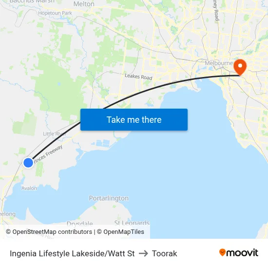 Ingenia Lifestyle Lakeside/Watt St to Toorak map