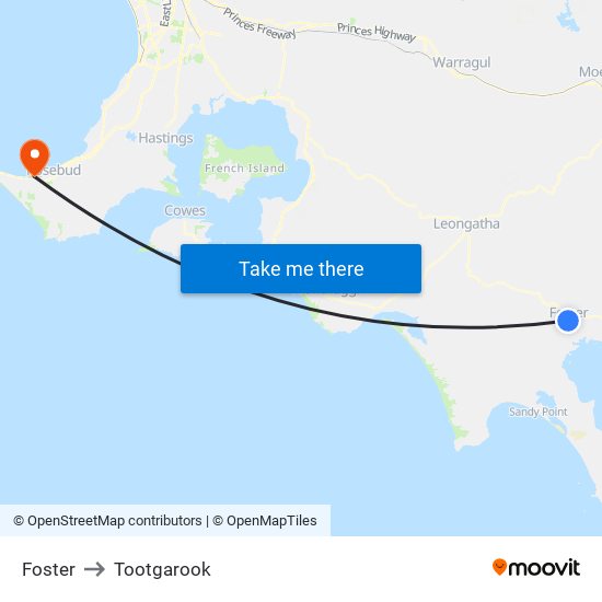 Foster to Tootgarook map