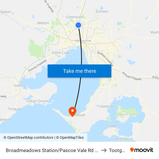 Broadmeadows Station/Pascoe Vale Rd (Broadmeadows) to Tootgarook map