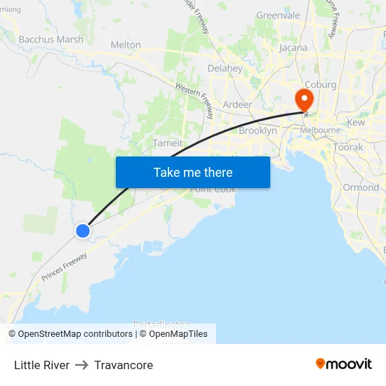 Little River to Travancore map