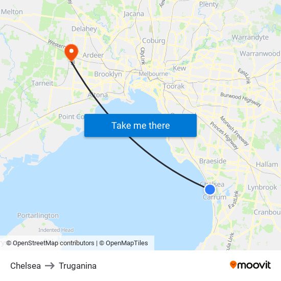 Chelsea to Truganina map