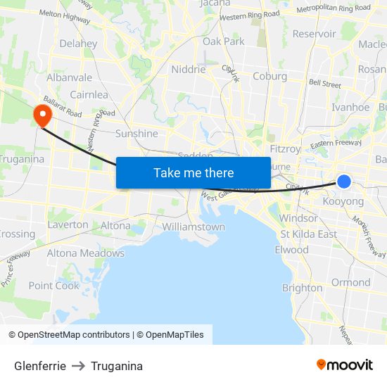 Glenferrie to Truganina map