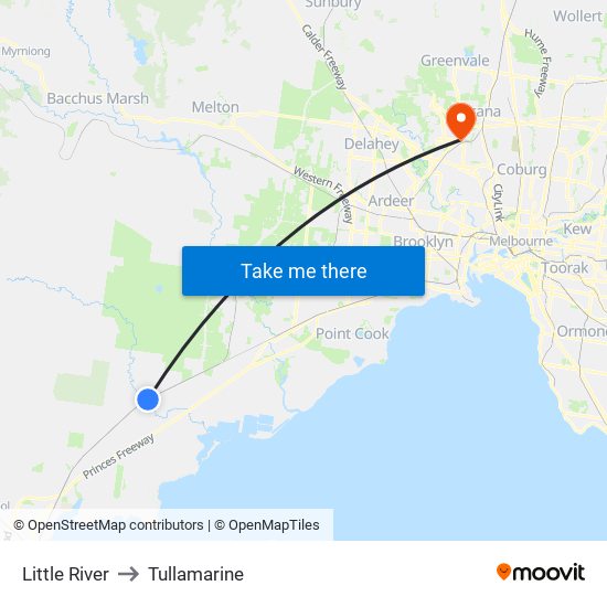 Little River to Tullamarine map