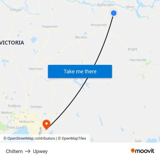 Chiltern to Upwey map