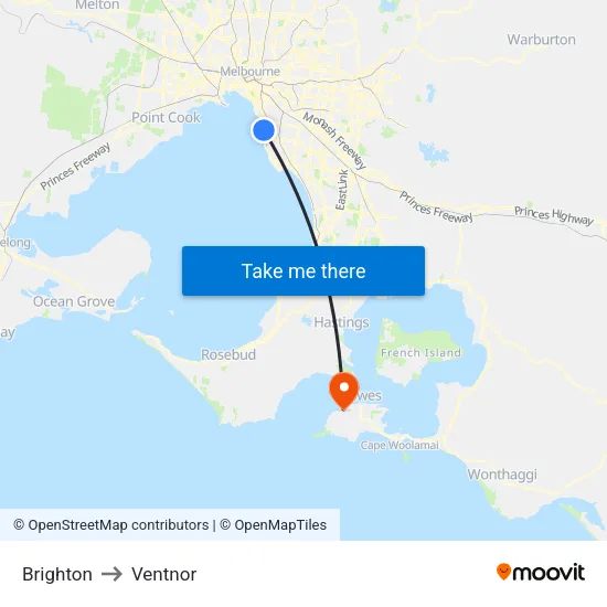 Brighton to Ventnor map