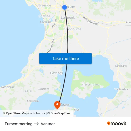 Eumemmerring to Ventnor map
