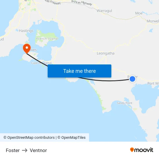 Foster to Ventnor map