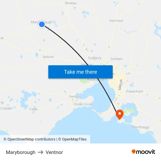 Maryborough to Ventnor map