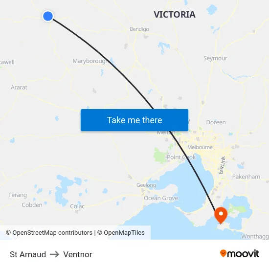 St Arnaud to Ventnor map