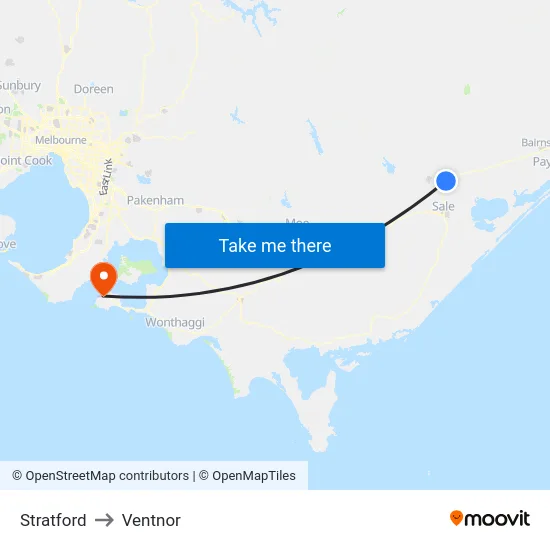 Stratford to Ventnor map