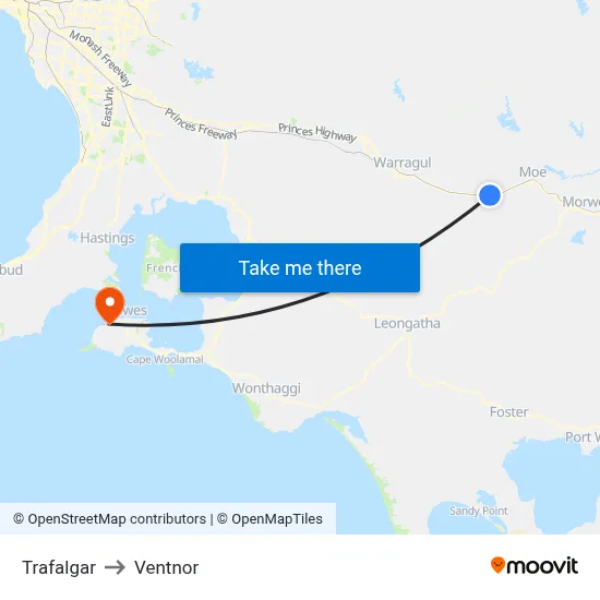 Trafalgar to Ventnor map