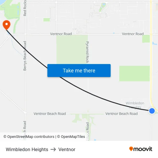 Wimbledon Heights to Ventnor map
