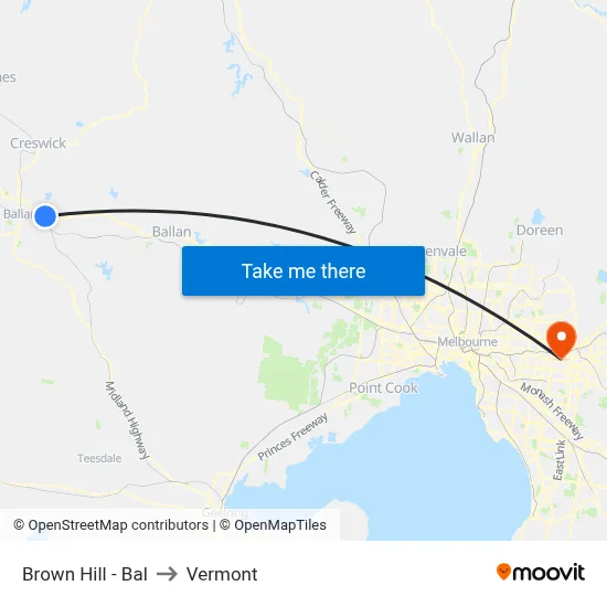 Brown Hill - Bal to Vermont map