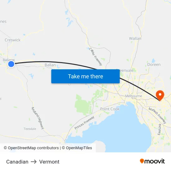 Canadian to Vermont map