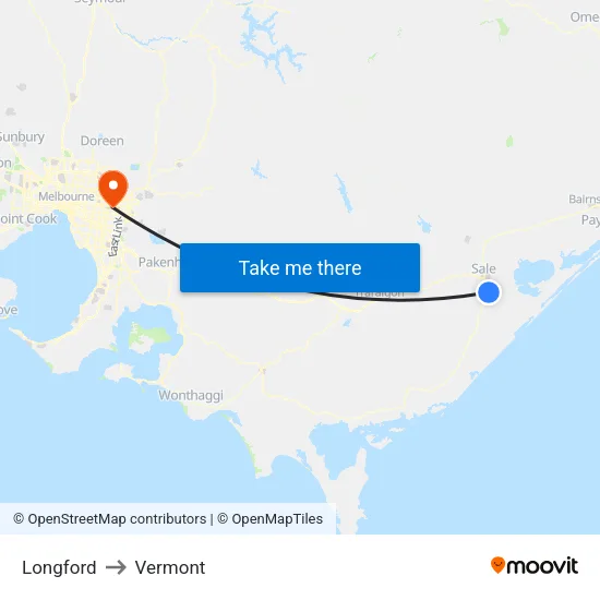 Longford to Vermont map