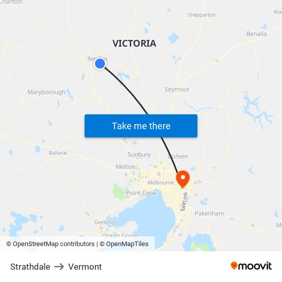 Strathdale to Vermont map