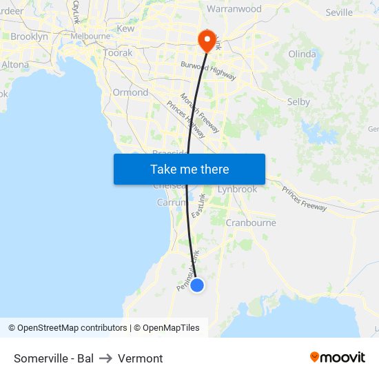Somerville - Bal to Vermont map