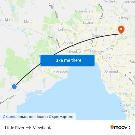 Little River to Viewbank map