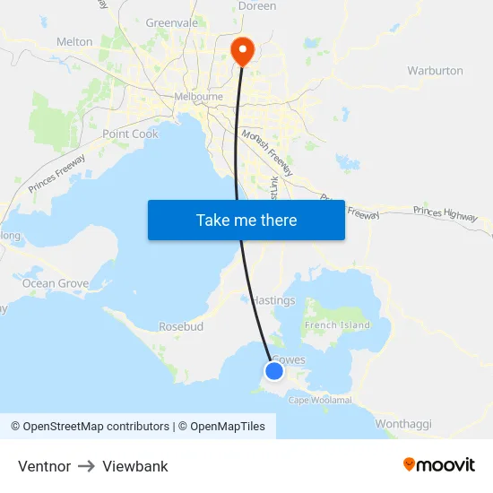 Ventnor to Viewbank map