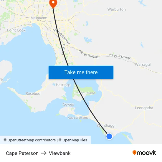 Cape Paterson to Viewbank map