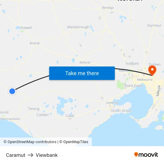 Caramut to Viewbank map