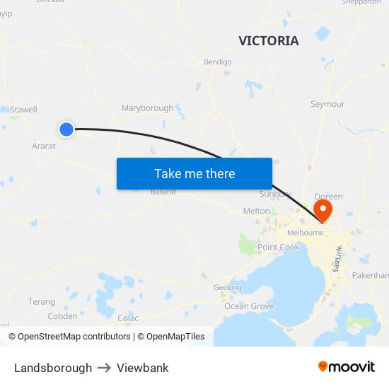 Landsborough to Viewbank map