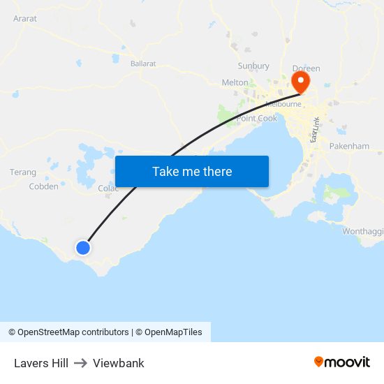 Lavers Hill to Viewbank map