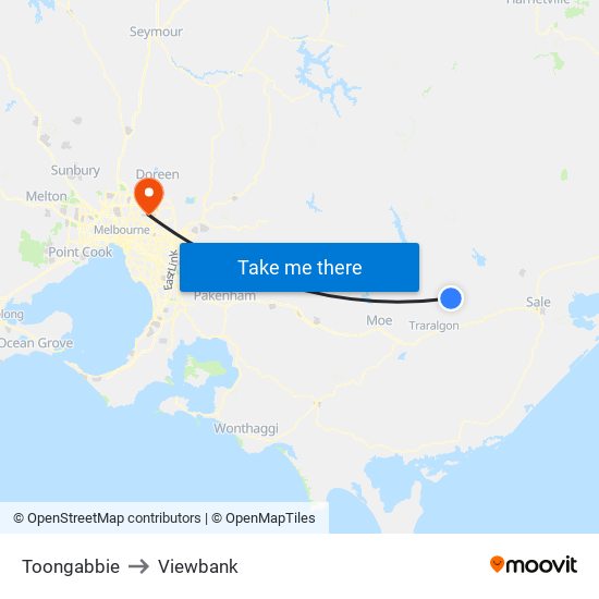 Toongabbie to Viewbank map