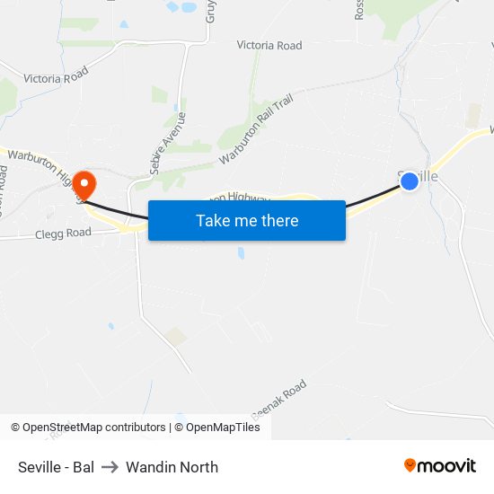 Seville - Bal to Wandin North map