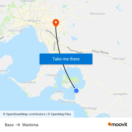 Bass to Wantirna map