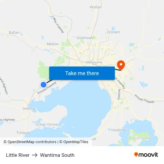 Little River to Wantirna South map