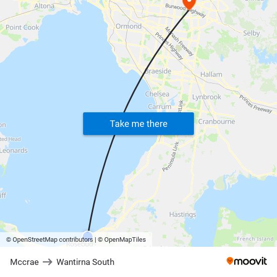 Mccrae to Wantirna South map